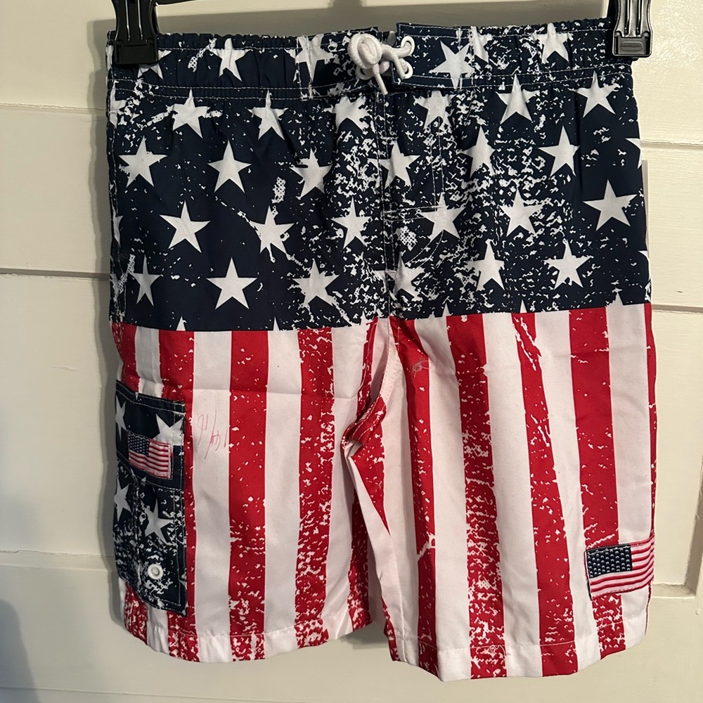 Patriotic Star and Stripe Swim Shorts